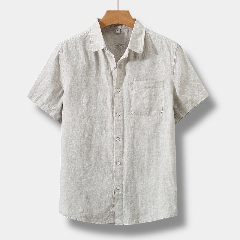 Short sleeve shirt for men — relaxed cut front pocket — daily casual style