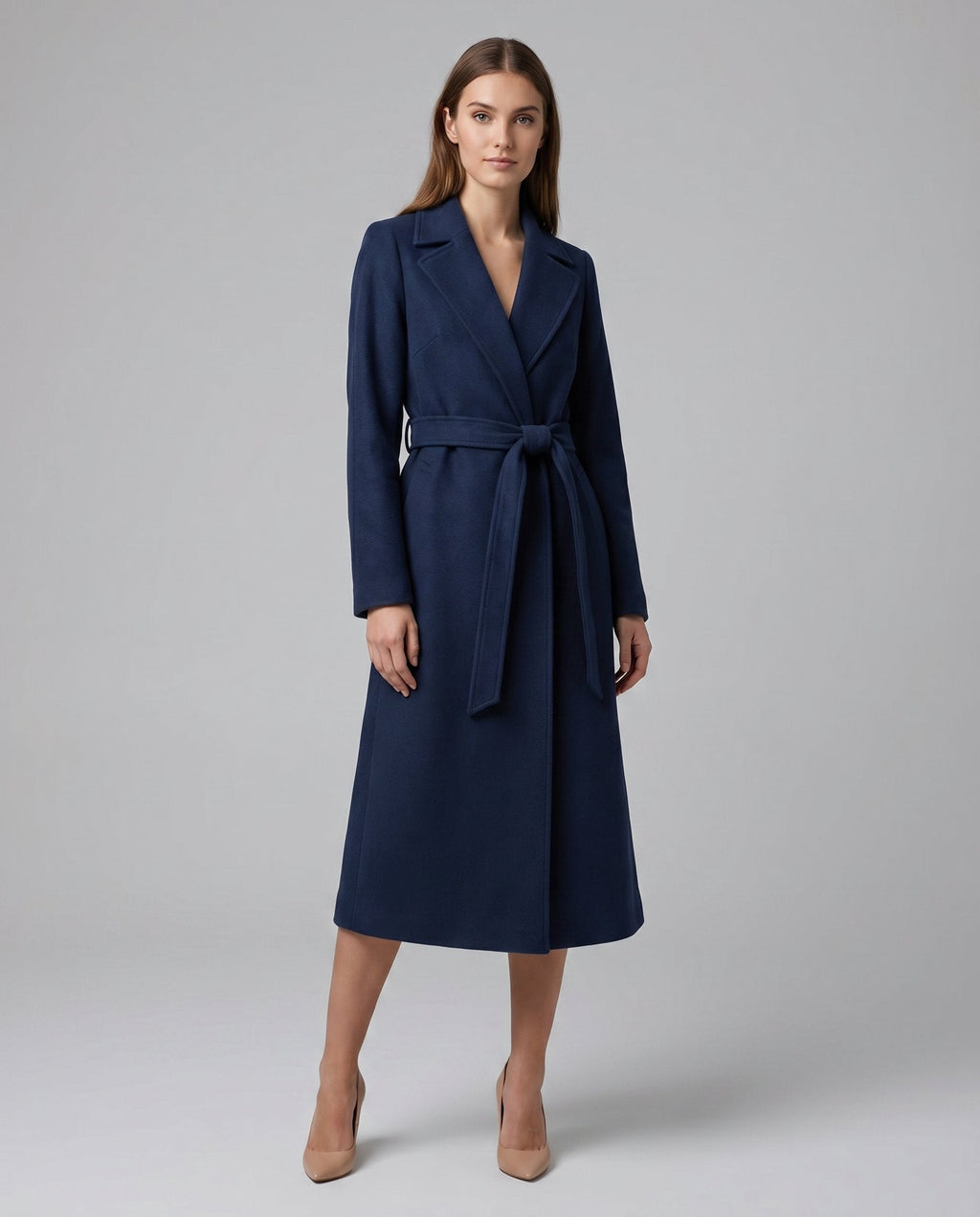 Women's Trenchcoat for Women Wool Blend Belted Long Winter