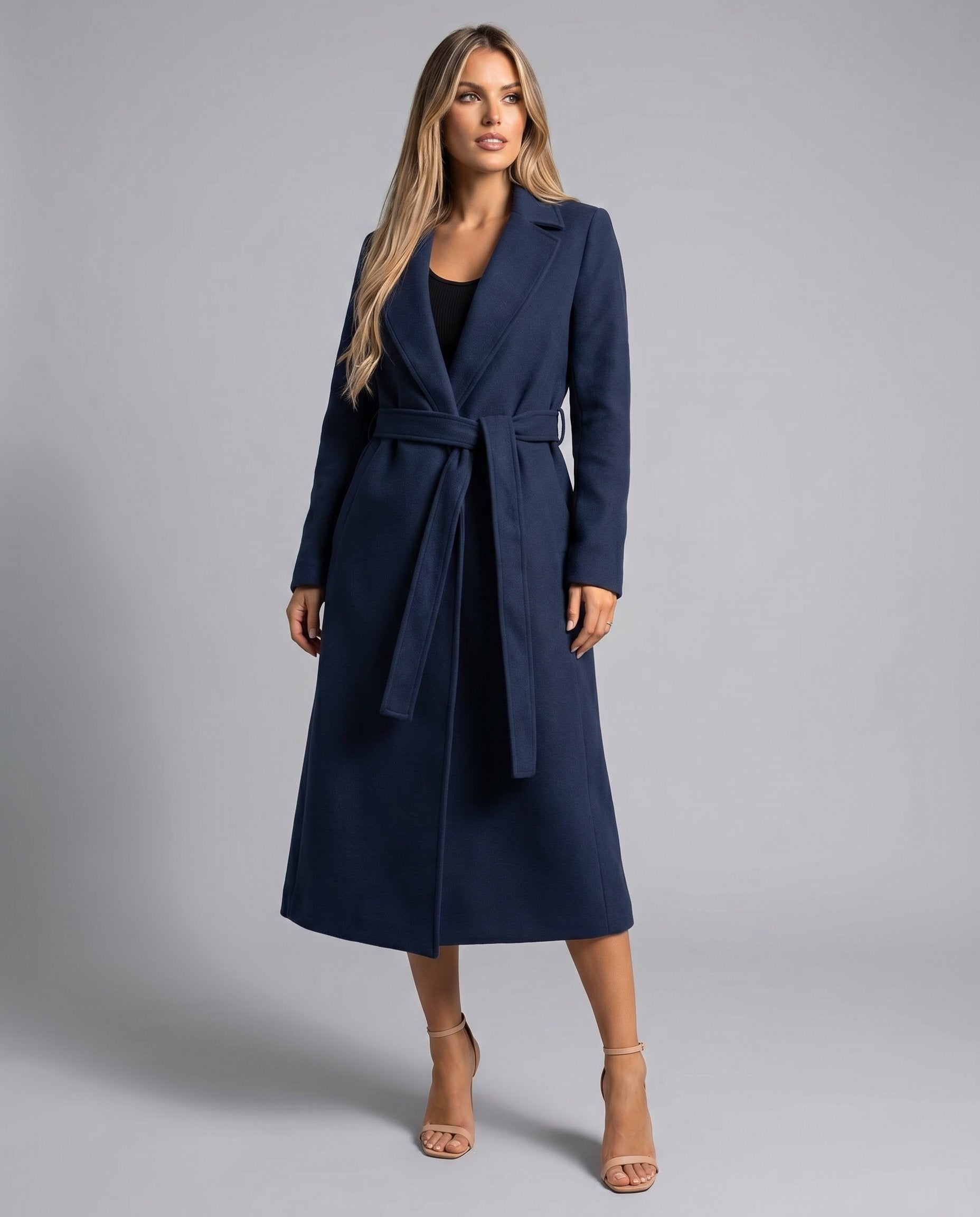 Women's Trenchcoat for Women Wool Blend Belted Long Winter