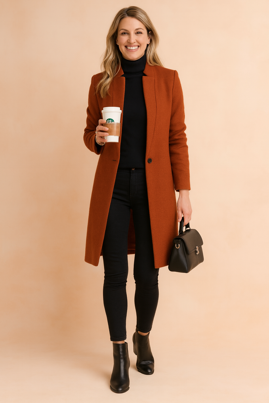 Women's Coat Polyester Slim Tailored Fit Structured Design Work Casual