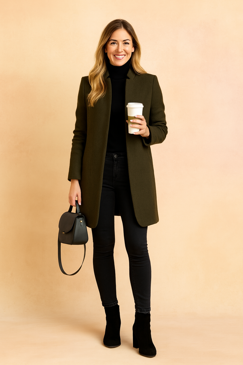 Women's Coat Polyester Slim Tailored Fit Structured Design Work Casual