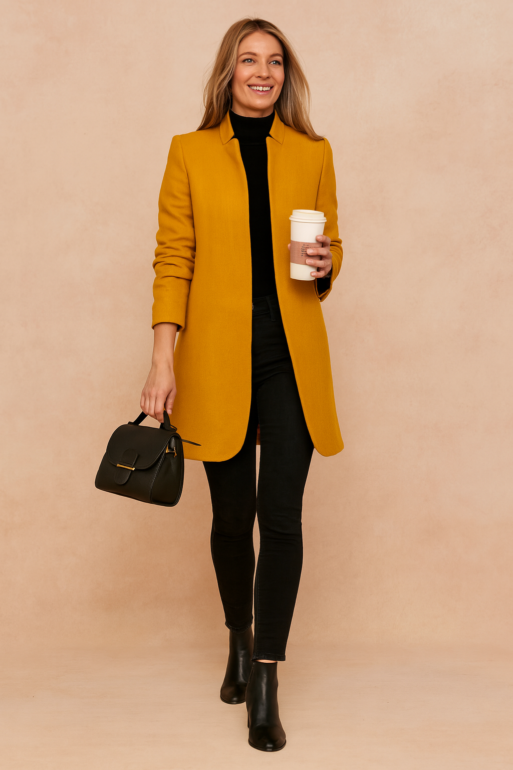 Women's Coat Polyester Slim Tailored Fit Structured Design Work Casual