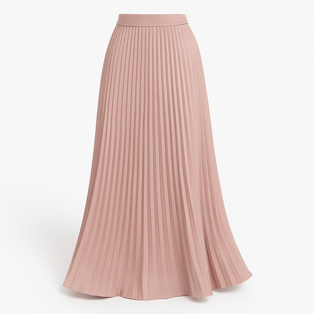 Women's pleated maxi skirt with elastic waist — casual