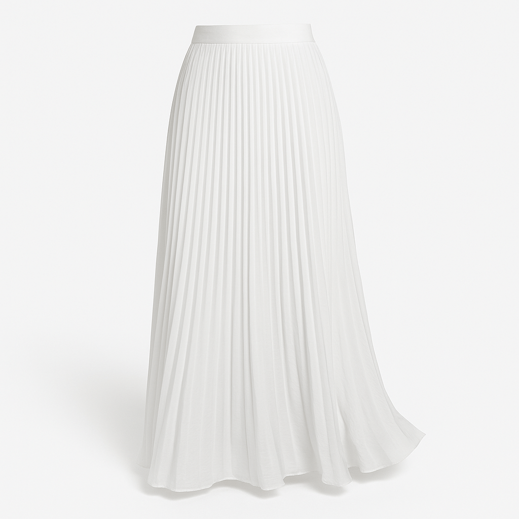 Women's pleated maxi skirt with elastic waist — casual