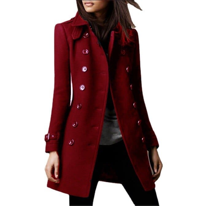 Women's Trenchcoat for Women Double Breasted Outerwear Winter