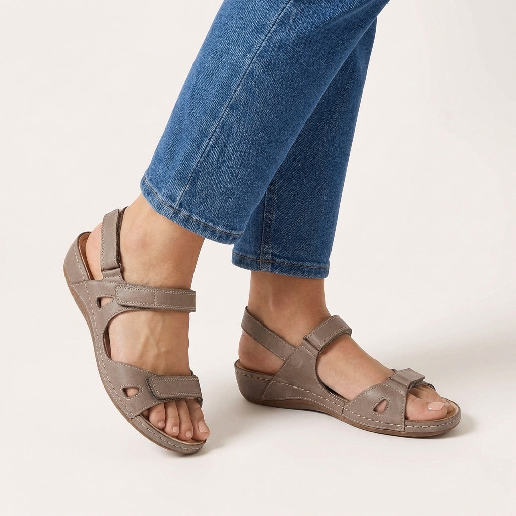 Women's adjustable strap sandals - supportive open toe warm weather travel