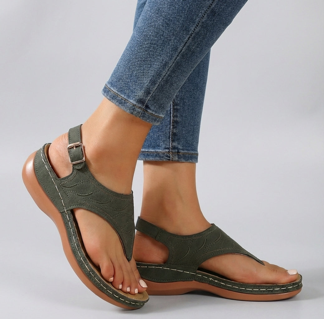 Women's Wedge Sandals Open Toe Ankle Strap Platform Comfortable Casual Walking Shoes