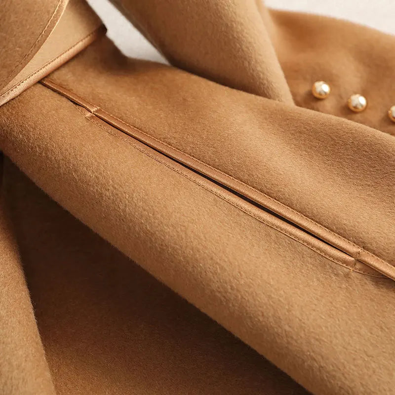 Women's Trenchcoat for Women Wool Belted Long Jacket Outerwear
