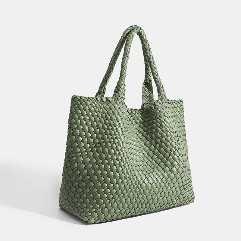 Large woven women's tote bag shoulder