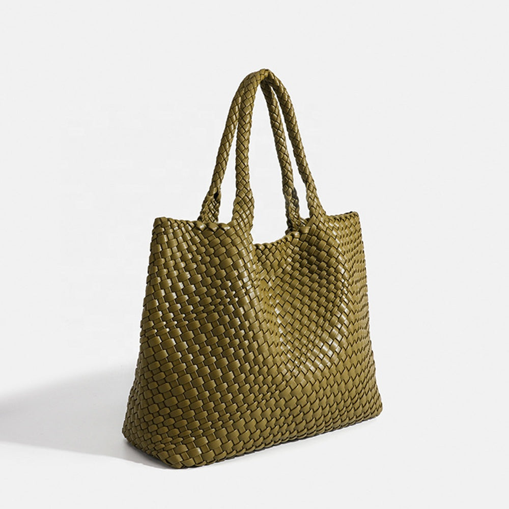 Large woven women's tote bag shoulder