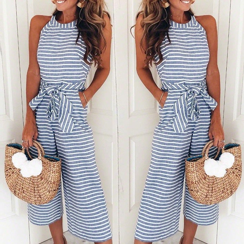 Women's summer jumpsuit | relaxed fit with waist tie for everyday wear