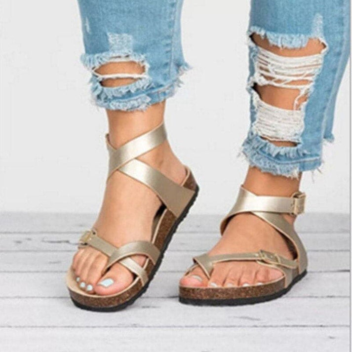 Breathable Strappy Sandals With Flat Sole