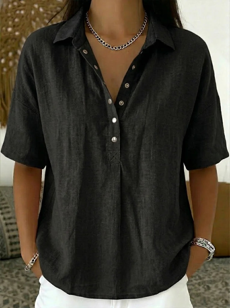 Women's Relaxed Button-Up Blouse