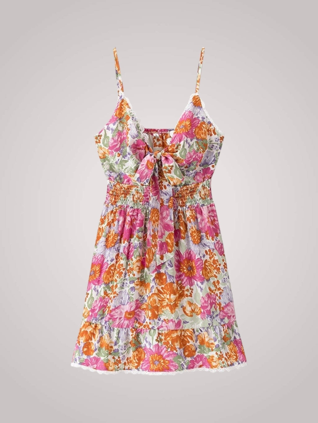 Floral Print Smocked Mini Dress