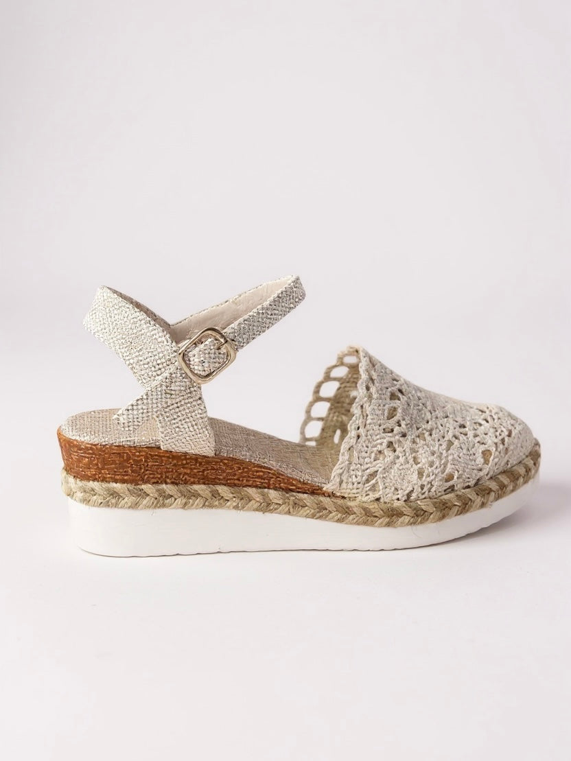 Women's ankle strap sandals - boho wedge espadrilles for casual daily wear