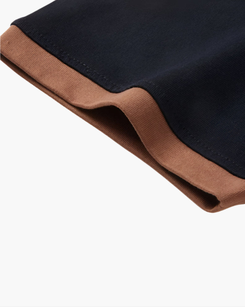 Men's polo shirt — contrast trim — relaxed fit — short sleeve casual daily wear