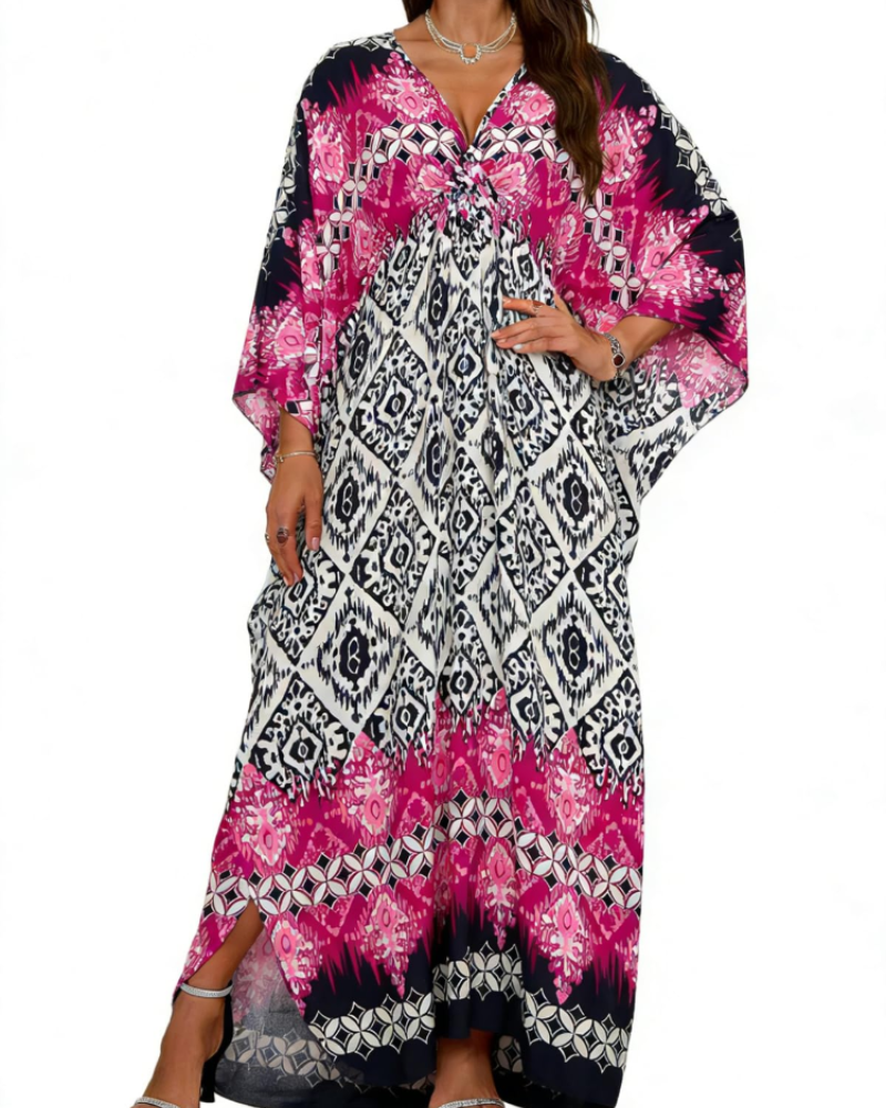 Women's kimono maxi dress with batwing sleeves — beach holiday