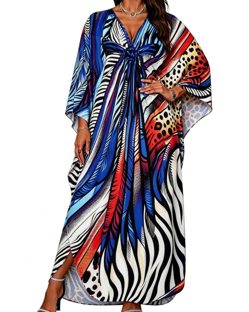 Women's kimono maxi dress with batwing sleeves — beach holiday