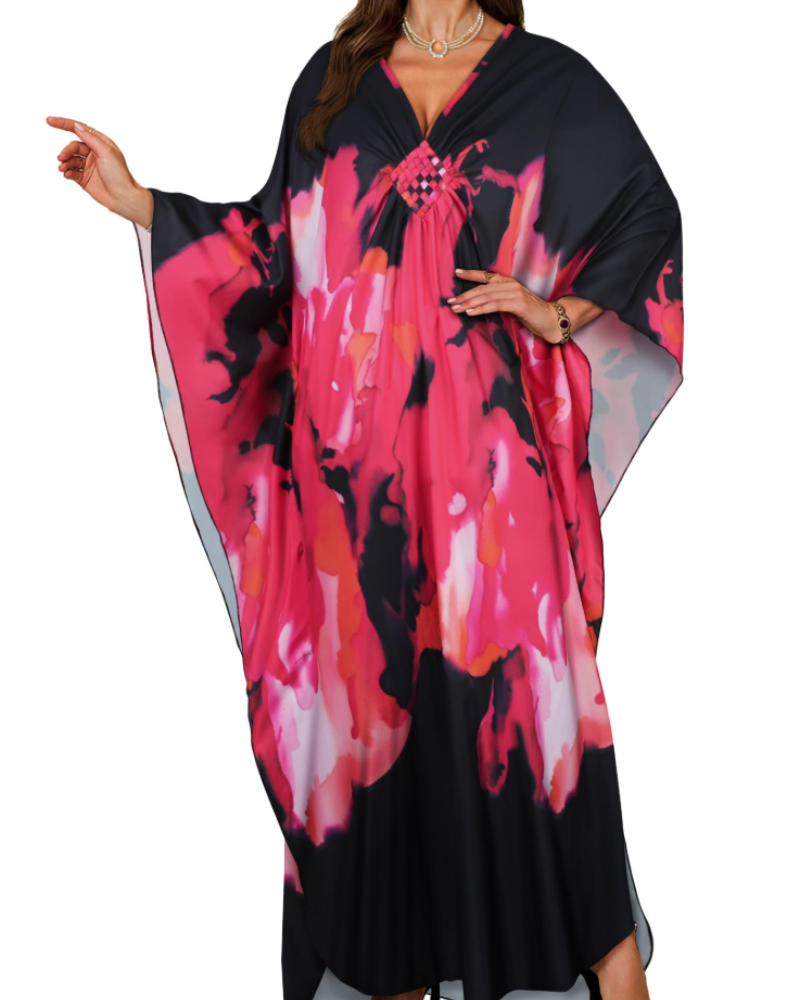 Women's kimono maxi dress with batwing sleeves — beach holiday