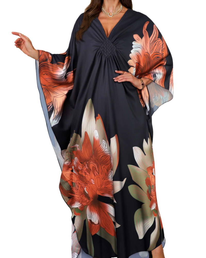 Women's kimono maxi dress with batwing sleeves — beach holiday