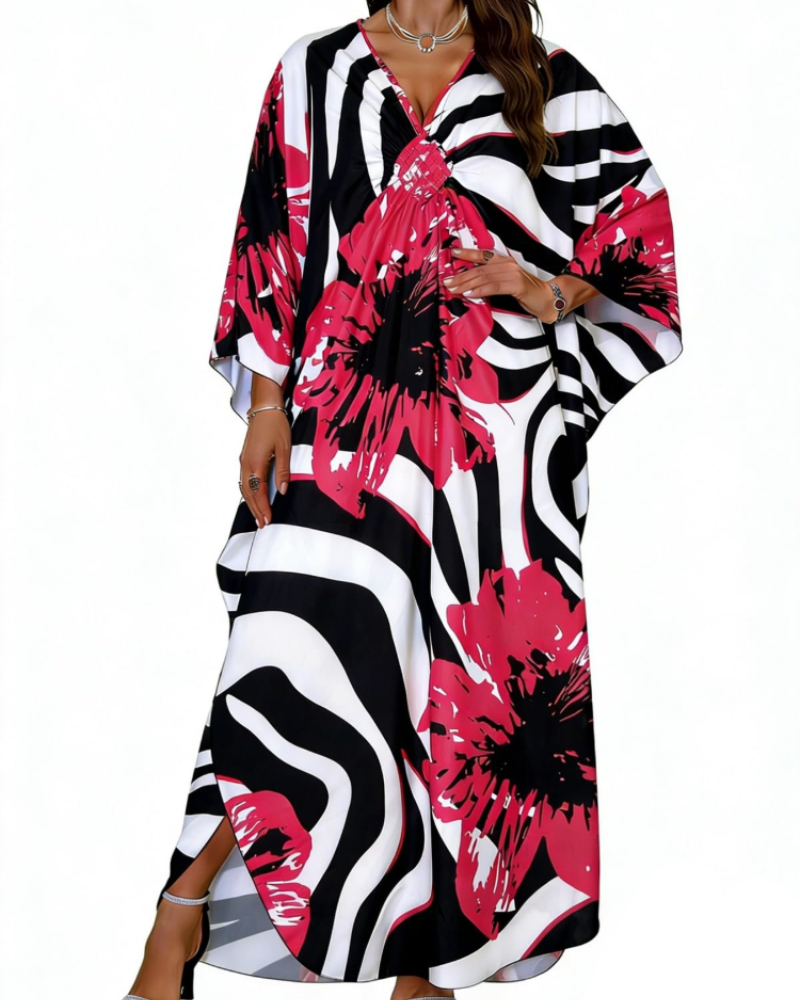 Women's kimono maxi dress with batwing sleeves — beach holiday