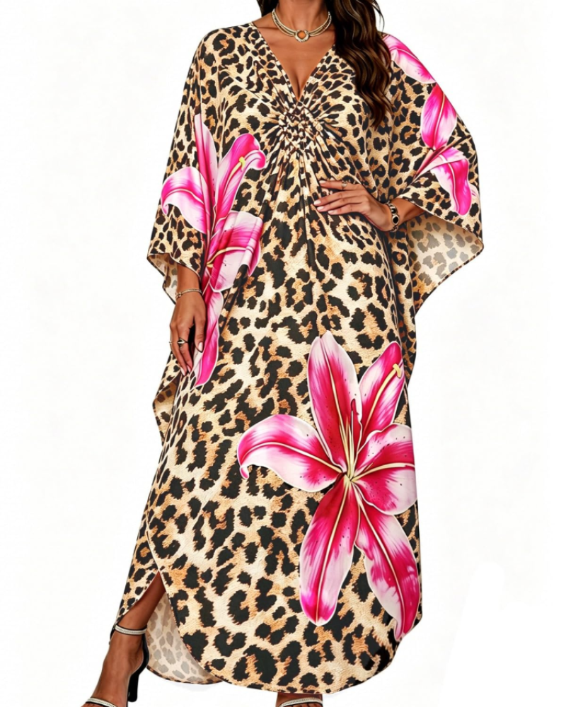Women's kimono maxi dress with batwing sleeves — beach holiday