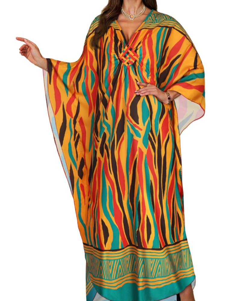 Women's kimono maxi dress with batwing sleeves — beach holiday