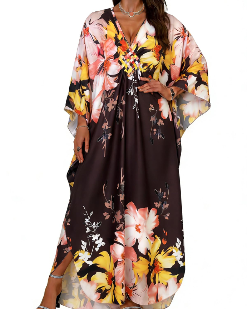 Women's kimono maxi dress with batwing sleeves — beach holiday