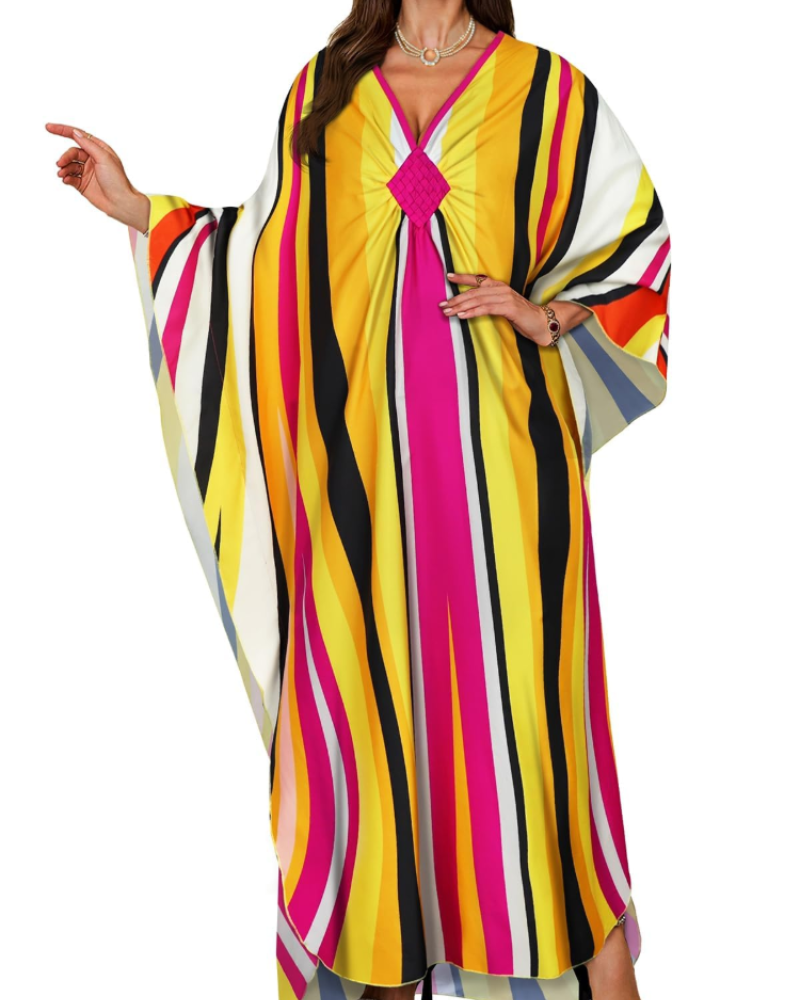 Women's kimono maxi dress with batwing sleeves — beach holiday