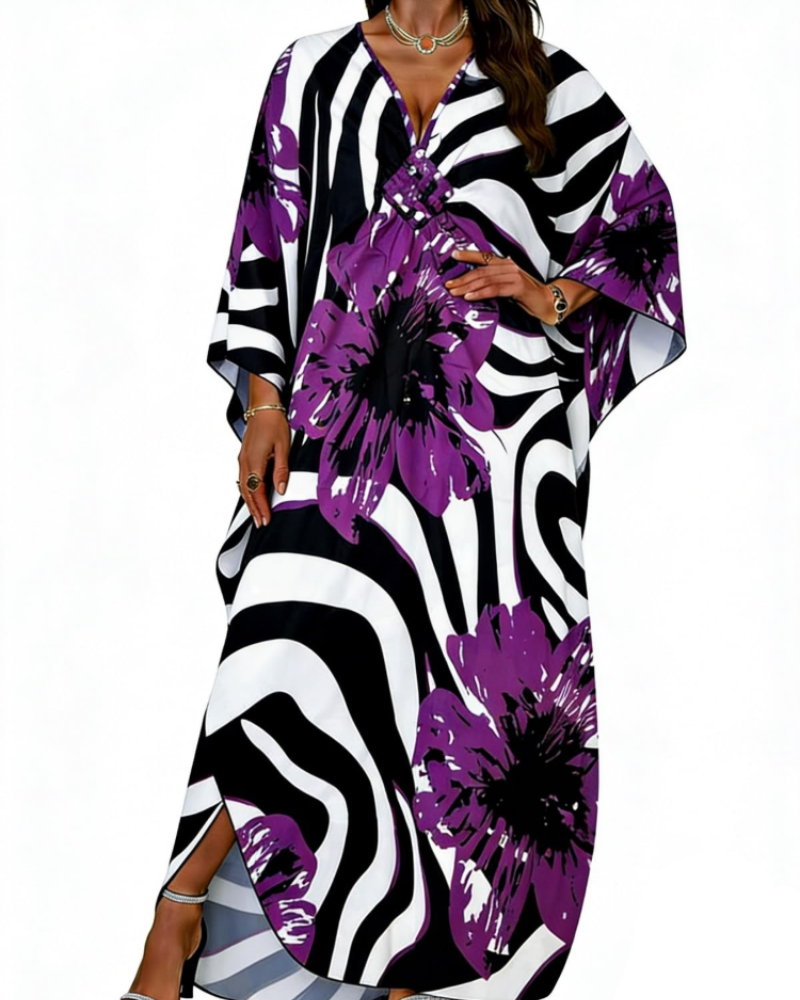 Women's kimono maxi dress with batwing sleeves — beach holiday