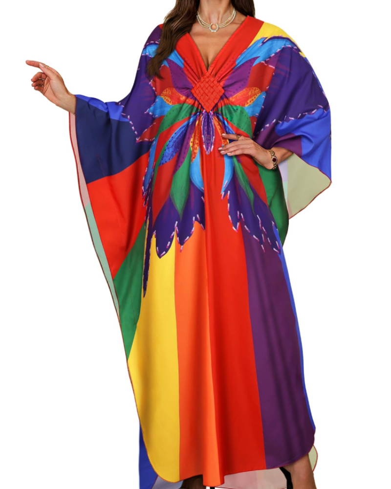Women's kimono maxi dress with batwing sleeves — beach holiday