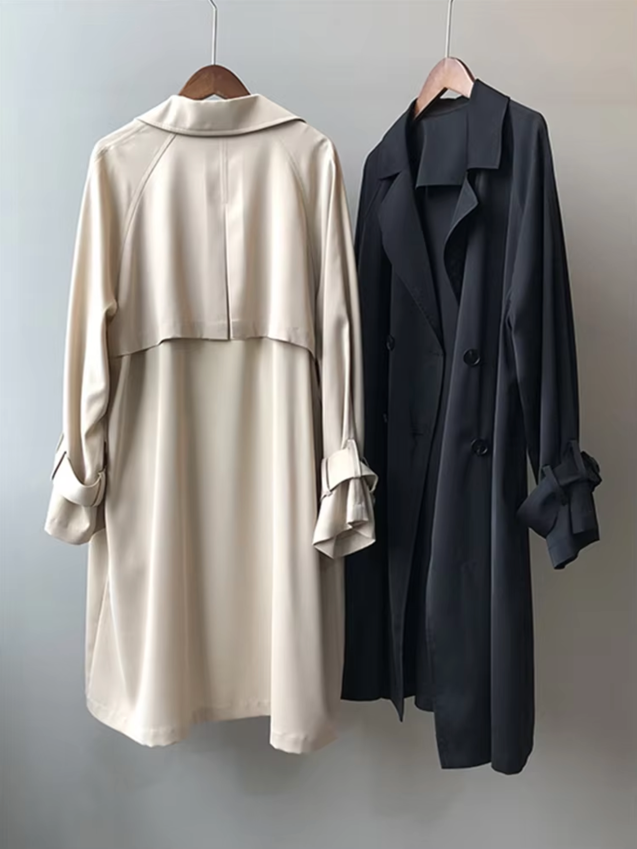 Women's Trenchcoat for Women Waterproof Double Breasted Outerwear Spring