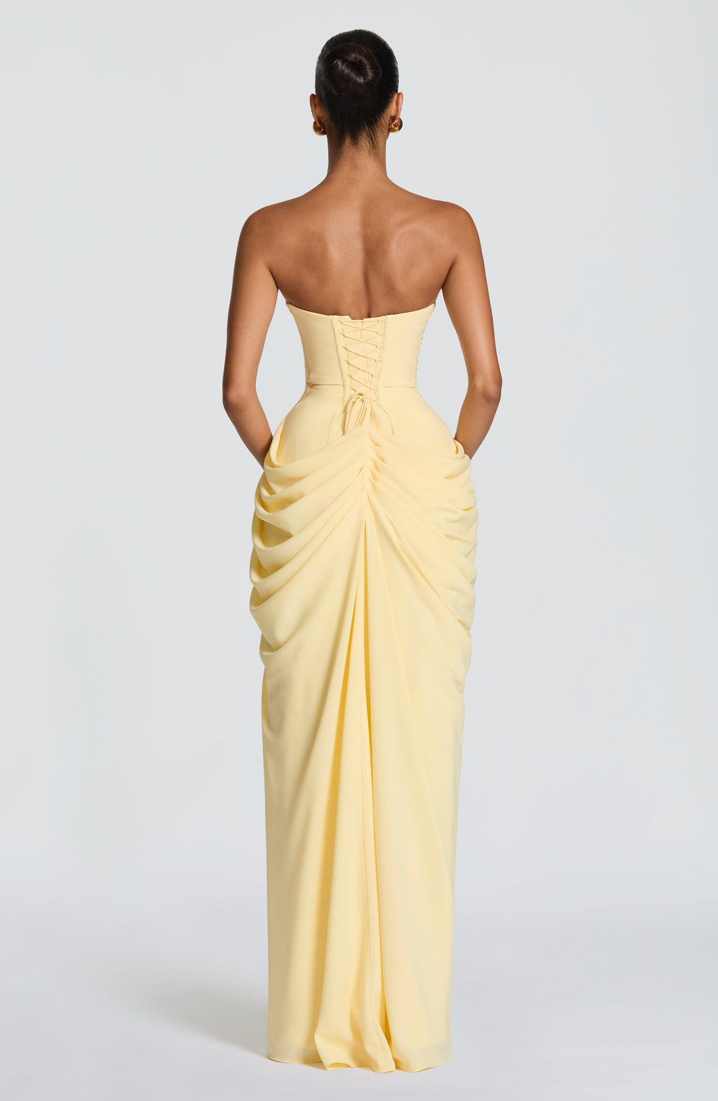 Women's strapless maxi dress - corset column skirt - formal events