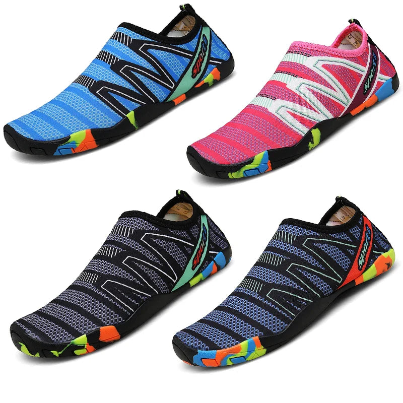 Unisex water shoes | lightweight mesh upper | beach vacation footwear