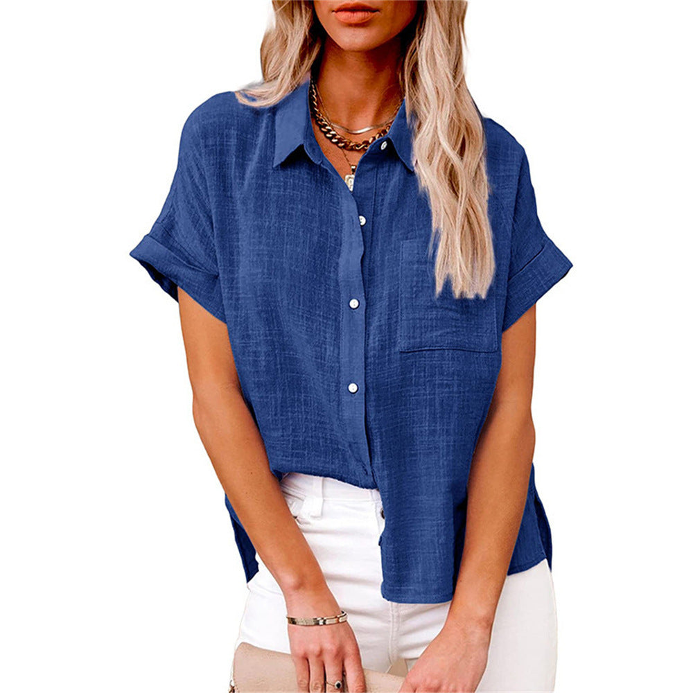 Women's linen blouse relaxed fit button down