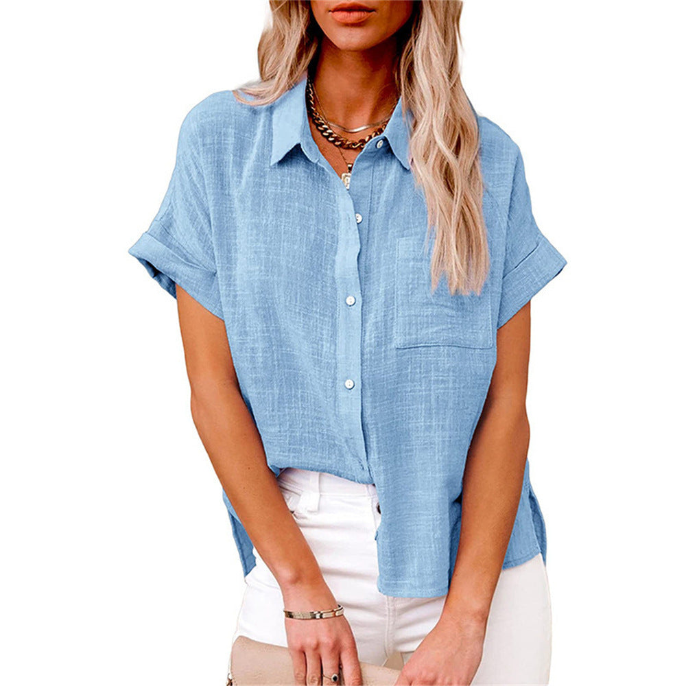 Women's linen blouse relaxed fit button down
