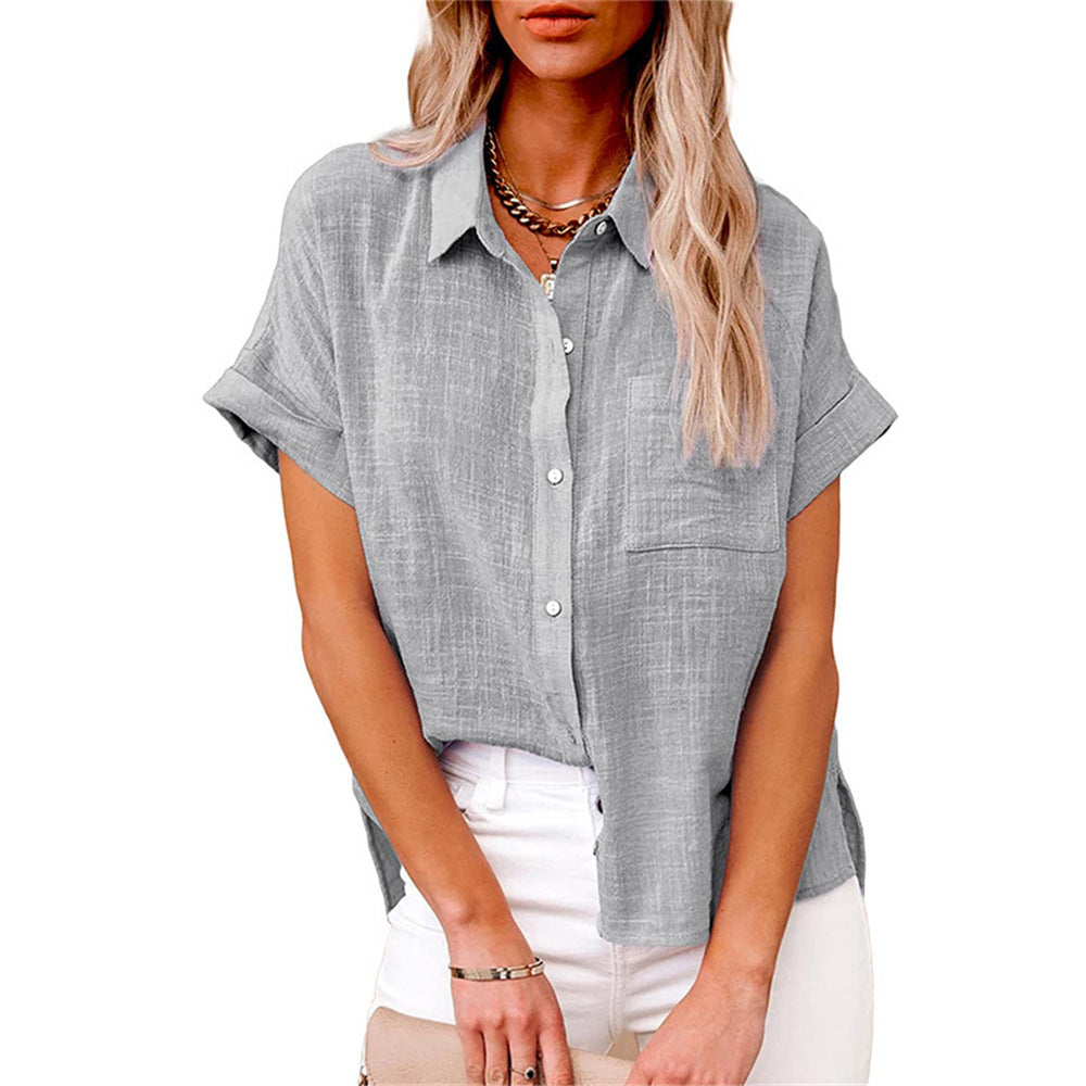 Women's linen blouse relaxed fit button down