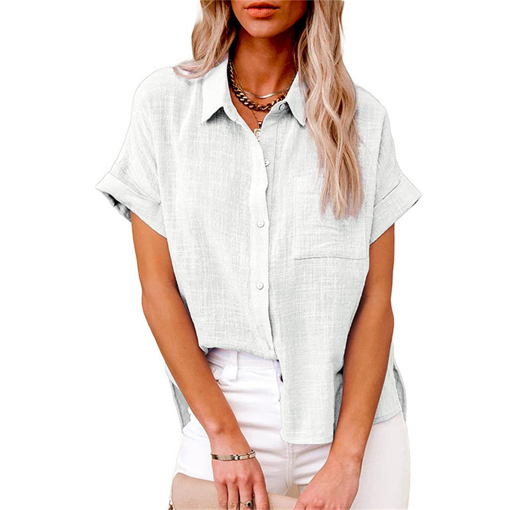 Women's linen blouse relaxed fit button down