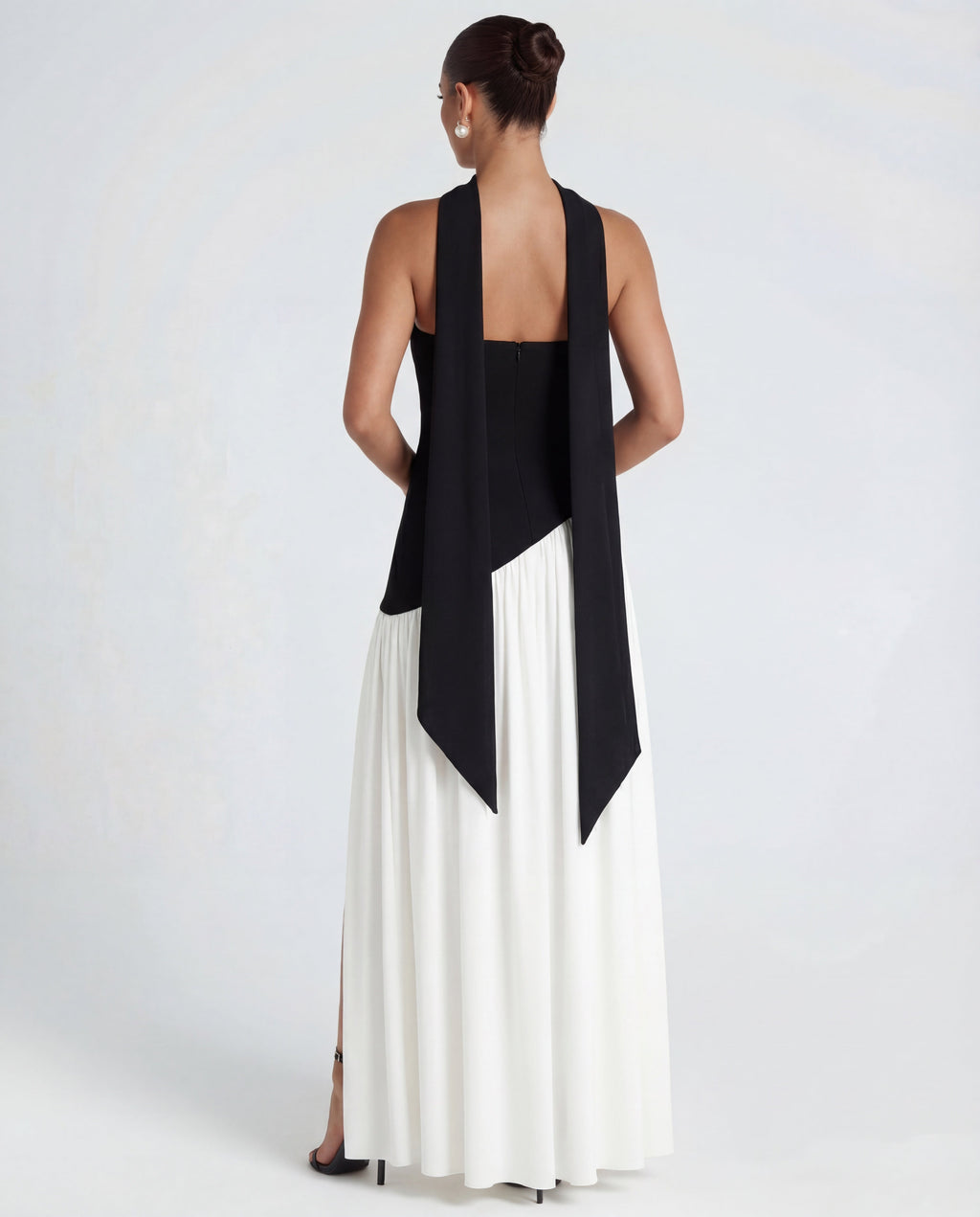 Women's strapless maxi dress | Thigh-high split for evening occasions