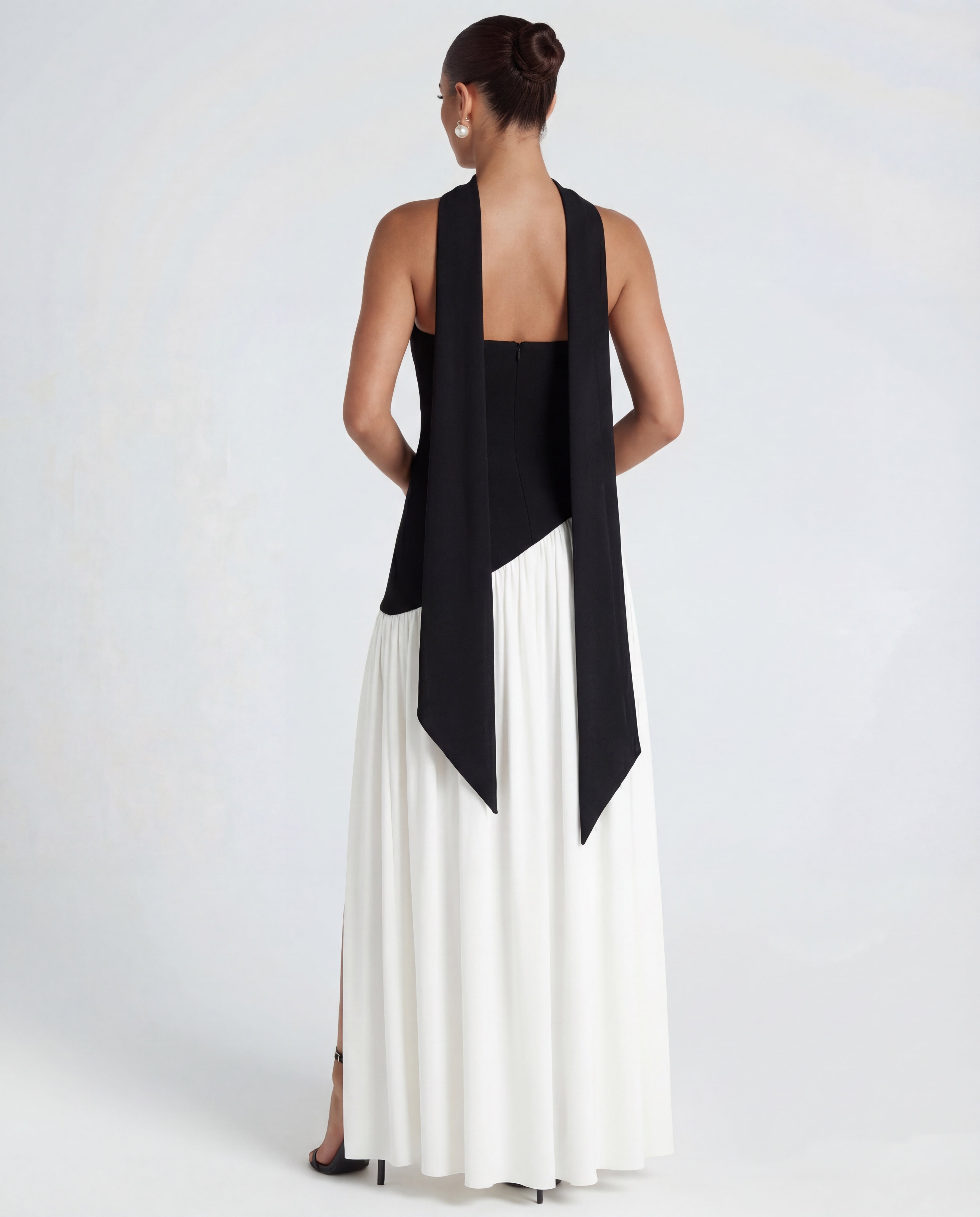 Women's strapless maxi dress | Thigh-high split for evening occasions