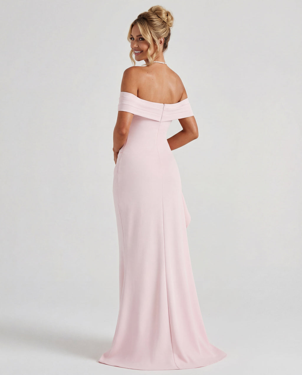 Off-shoulder ruched maxi dress | Bodycon formal evening gown