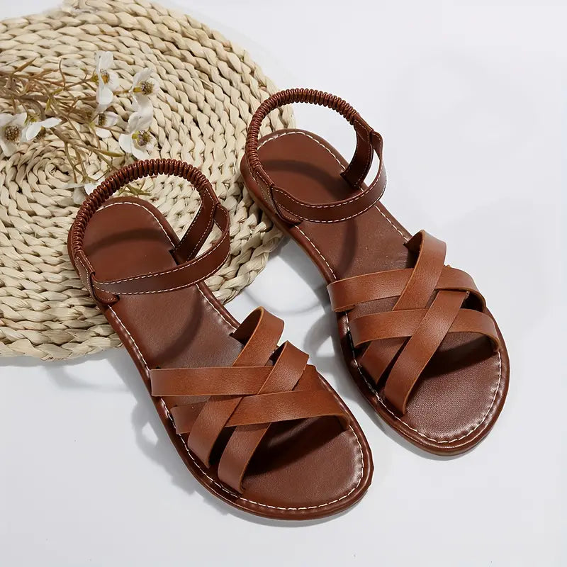 Women's open toe sandals — adjustable ankle strap for daily wear