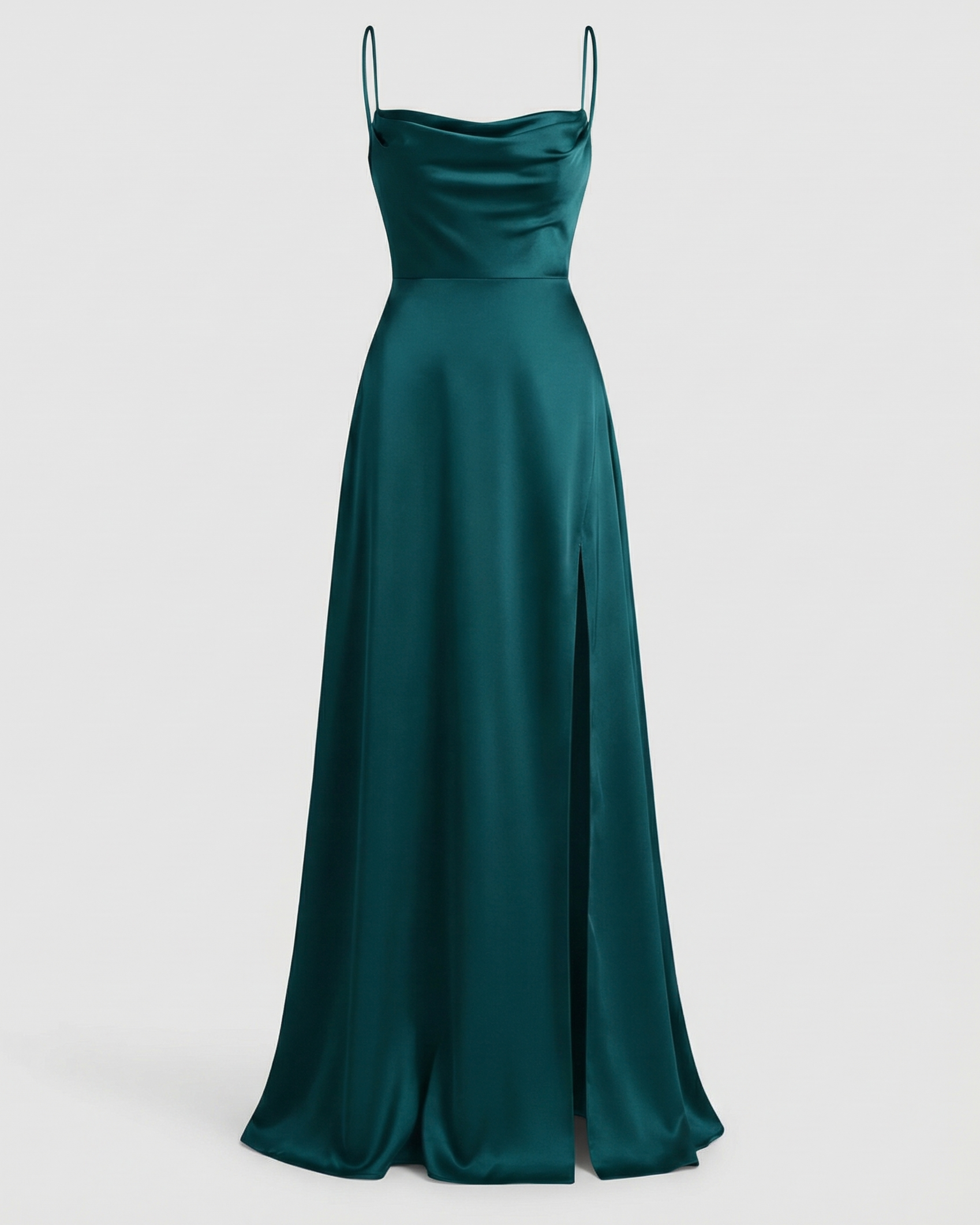 Women's formal long dress - sleek column silhouette with slit - special occasion