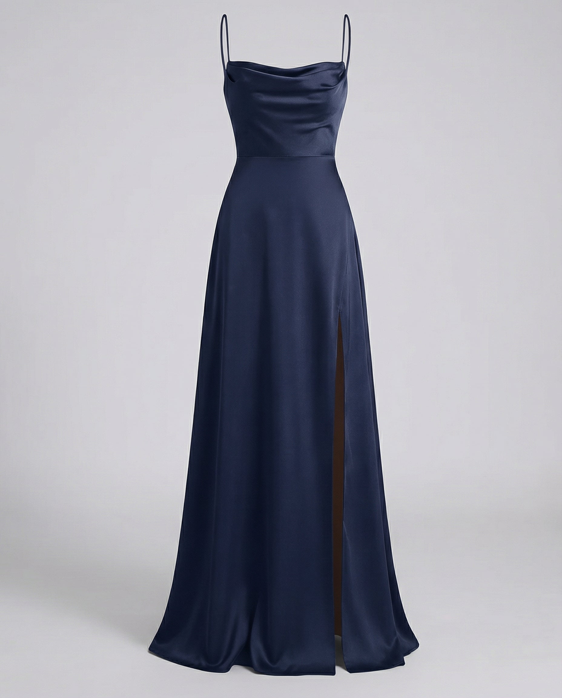 Women's formal long dress - sleek column silhouette with slit - special occasion