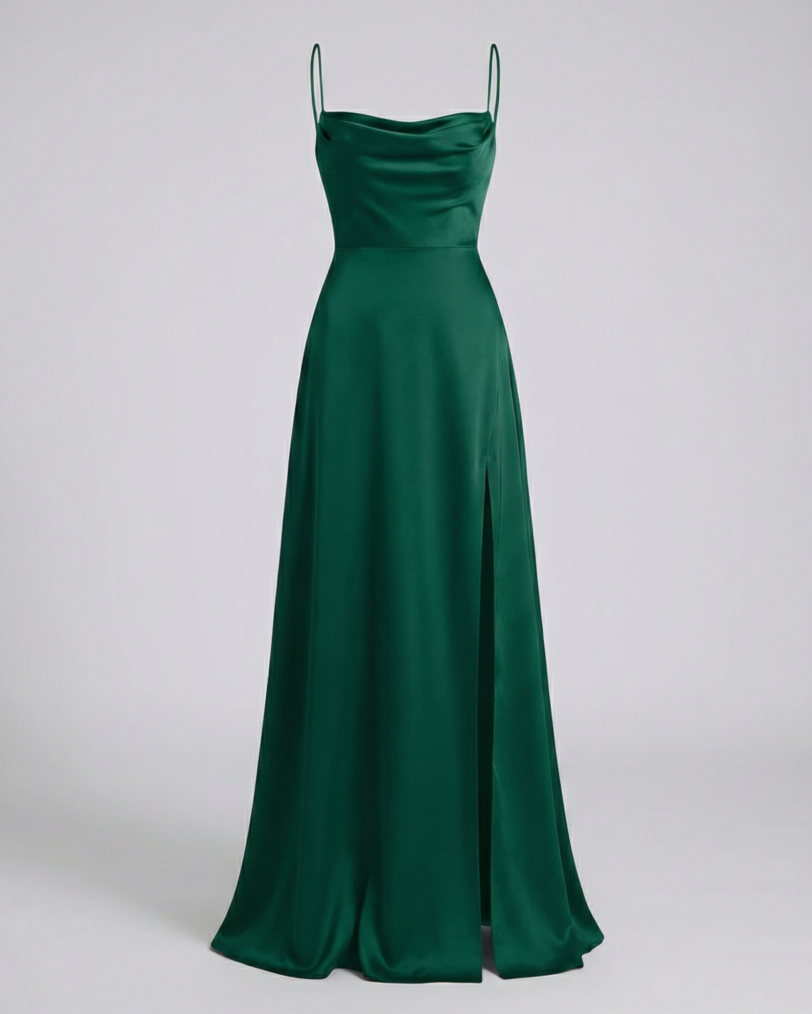 Women's formal long dress - sleek column silhouette with slit - special occasion