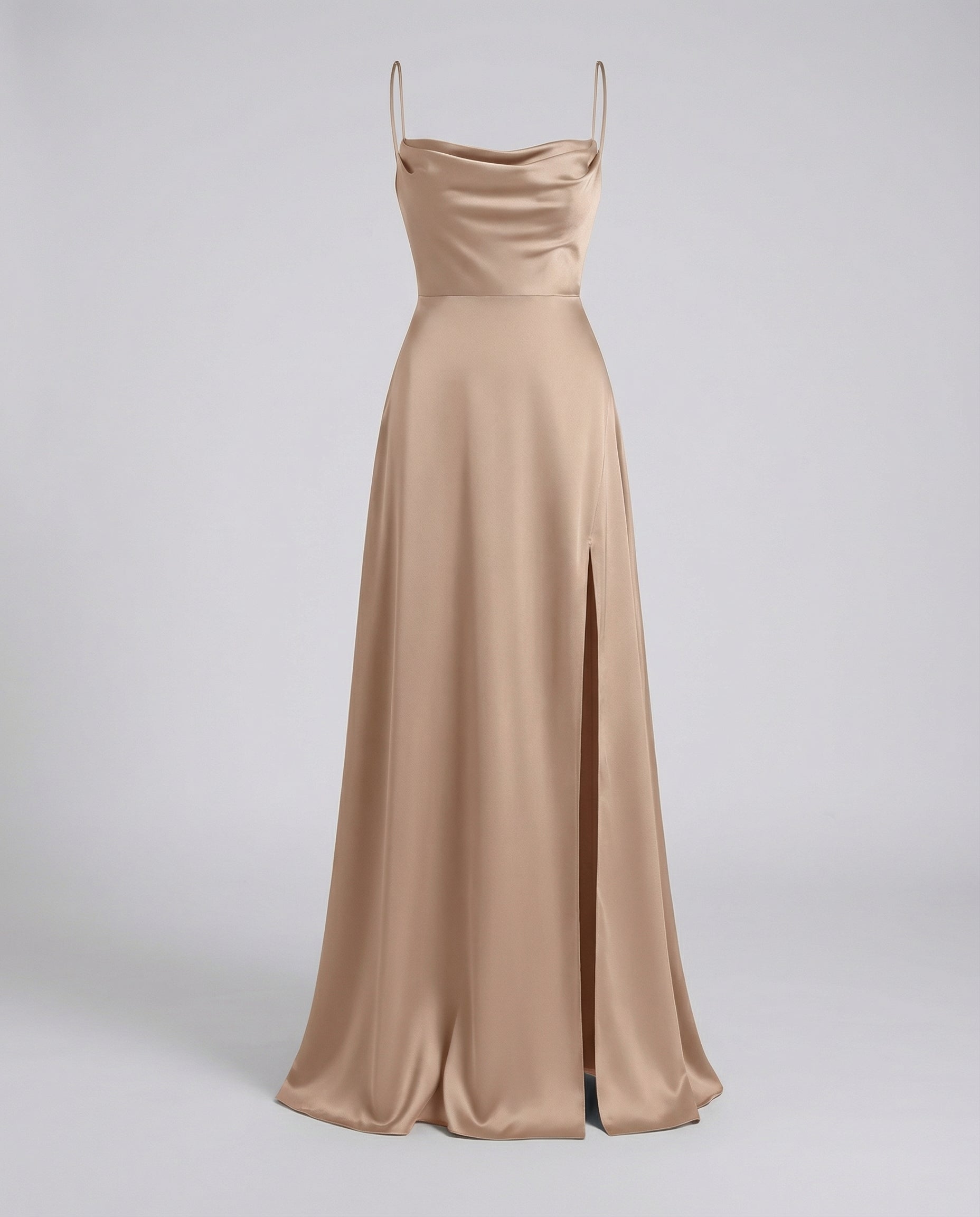 Women's formal long dress - sleek column silhouette with slit - special occasion