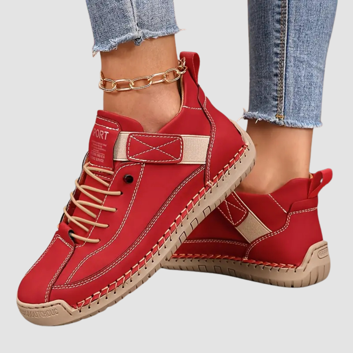 Women’s lightweight walking sneakers — leather slip-on daily trainers