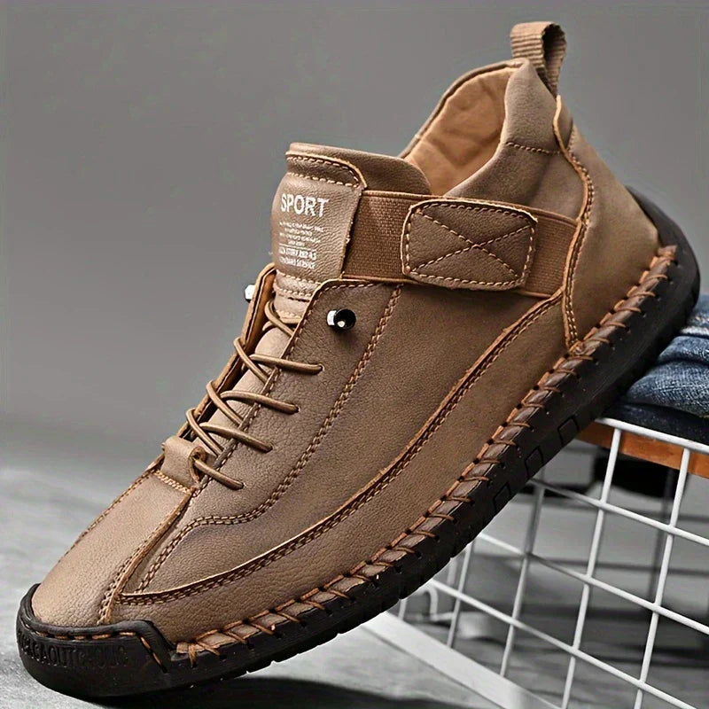 Women’s lightweight walking sneakers — leather slip-on daily trainers