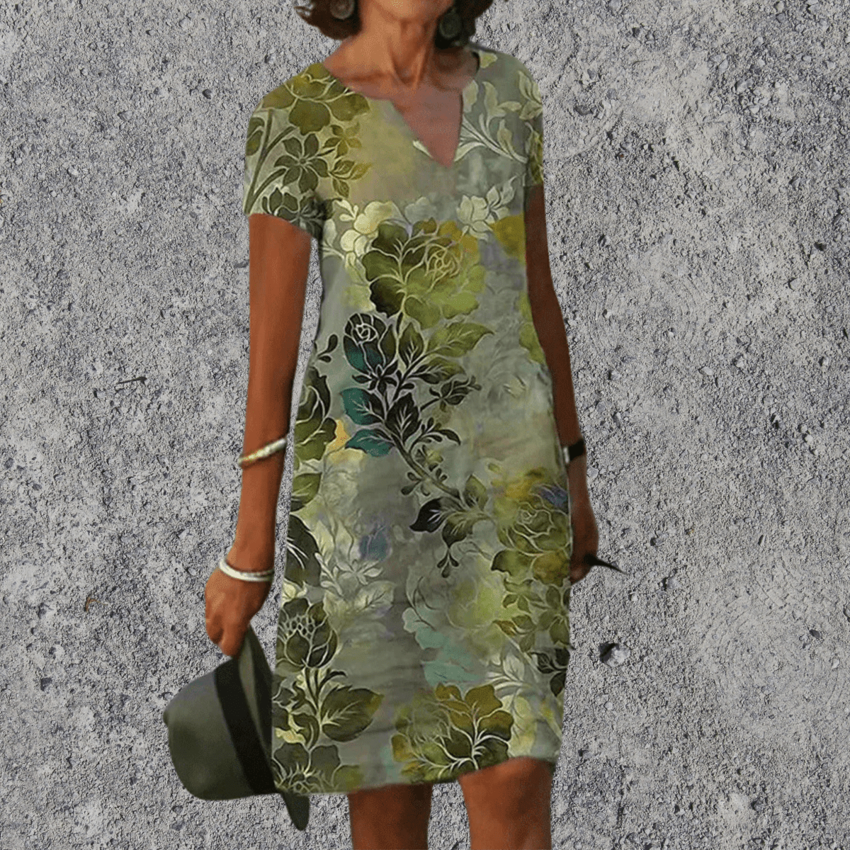 Women's floral midi dress relaxed comfortable