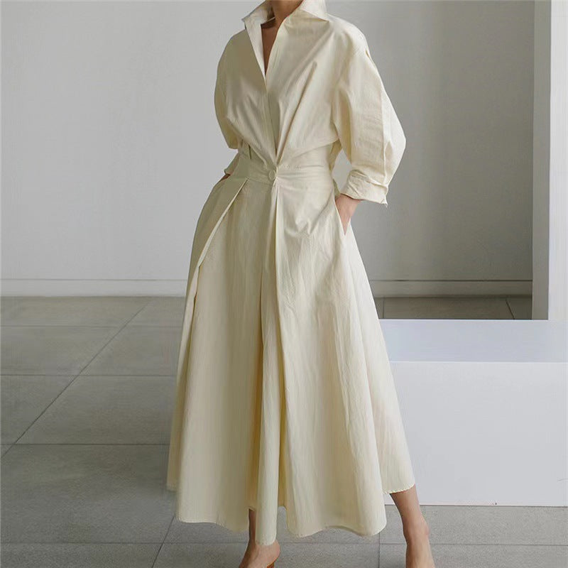 Wrap Front Collared Maxi Dress